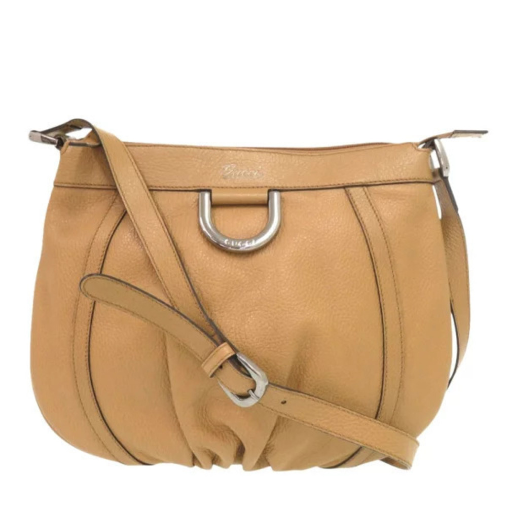 Gucci Abbey leather Camel Brown shoulder bag brown
